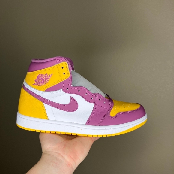 Nike Women's Vibrant Purple and Yellow Sneakers - Picture 2 of 9